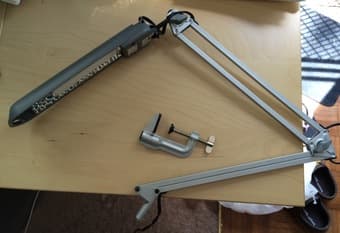 Table-mounted fluorescent task lamp with swing-adjustable arm ($5) 2