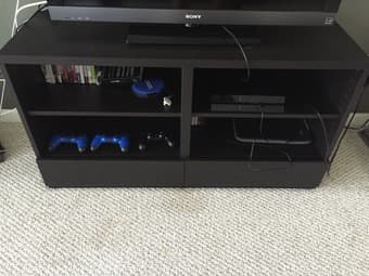 IKEA TV stand w/ shelves and drawers, brown - $50 1