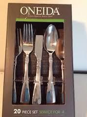 Brand New: Oneida Silverware 20-Piece Stainless Steel Flatware Set 1