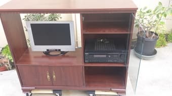 Entertainment Cabinet Furniture w/ Glass Door - $50 1