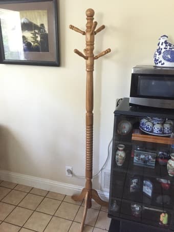Wood Coat Rack Danish Design - $85 1