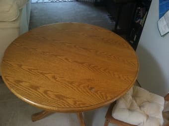 Solid oak dining table - $30 obo 2