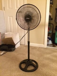Xing's Moving Sale-Standing Fan/Shelf/Laundry Basket 1