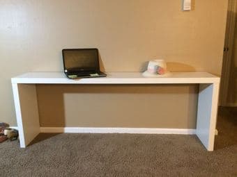 Xing's Moving sale-White wooden table/shelf/desk 1