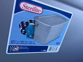 Blankets, plastic containers 1