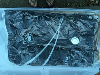 Blankets, plastic containers 3