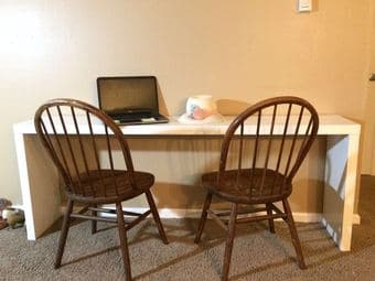 Final sale-White wooden table/shelf/desk-$30 2