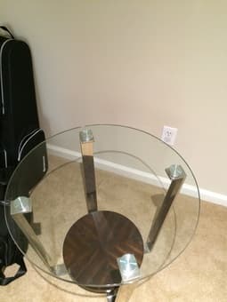 Glass and Wood End Table 1