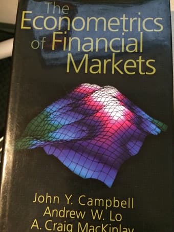 The Econometrics of Financial Markets by Campbell, Lo, MacKinlay $40 1
