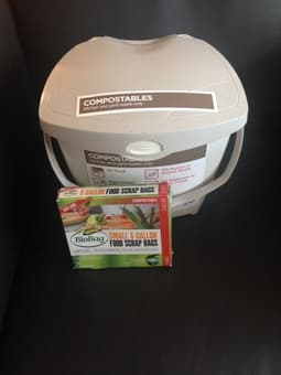 Composting container and bags, $5 1