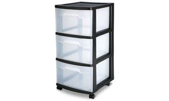 Black three-drawer Sterilite $5 1