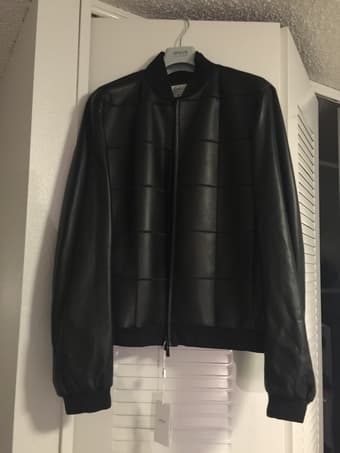 Armani Collezioni Leather Grid Bonded Jacket, 50% off 1