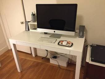 Modern Parsons-Style White Desk - $75 1
