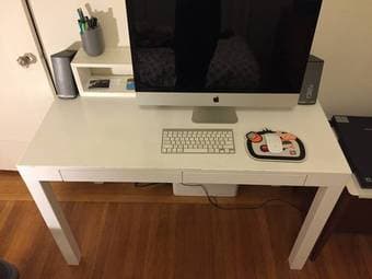 Modern Parsons-Style White Desk - $75 2