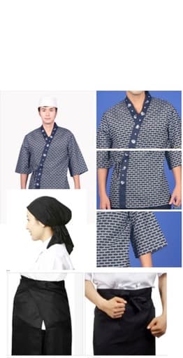 [Halloween costume] Japanese restaurant server full set 2