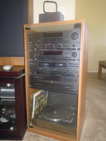 Stereo Sony, TV JVC 55", Solid wood TV stand 2
