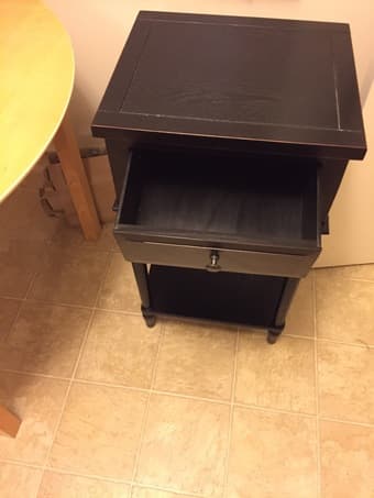 $40 - Pottery-barn like nightstand, black-brown in great condition 2