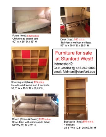 Desk (ikea), bookcase (ikea), couch (room & board) for sale 1
