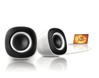 Philips white Laptop/Mac computer portable Mini Speaker $10 2