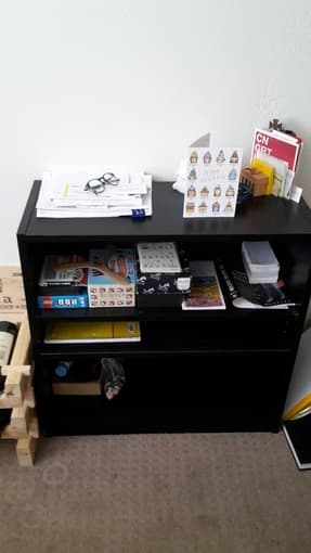Small black bookcase / book stand black - $5 1