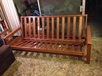 Futon/bed and new comforter 2