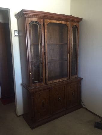 Moving Sale---- Glass door Cabinet/Bookcase--for $60 1