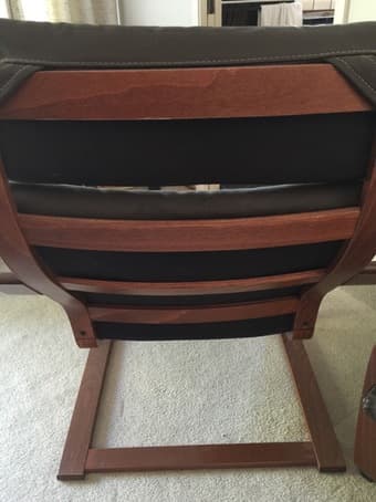 2 Dark Brown Leather POÄNG Chairs from IKEA, $99 each OBO 2