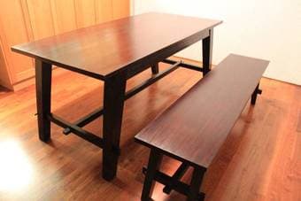 Solid Mahogany Dining Table & Bench - $500 (redwood city) 2