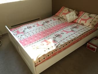 Moving sale IKEA bed frame with spring mattress 2