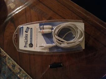 6 feet 3.5mm plug to Dual RCA plug - $7 1