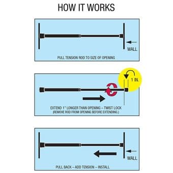 Curtain rod / Tension rod / Shower curtain rod - Extra large 2