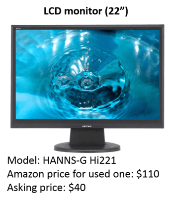 Moving sale (monitor, printer, hot plate, power transformer) 1