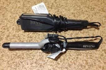 hair straightener and curler, $5 each 1