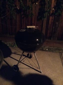 Outside table and chairs and large grill 2