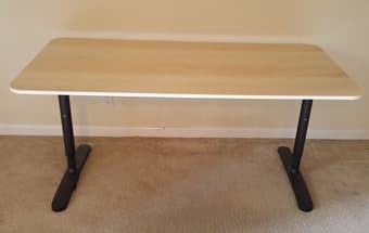 IKEA BEKANT DESK birch veneer/black legs. $100 (palo alto west campus) 1