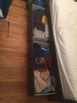 $150 - Twin bed mattress and frame with storage 2