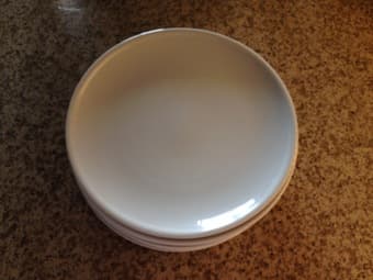 kitchen items: pot, plates, and glass cups 2