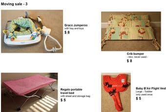 Moving sale 1 - baby items, furniture, baking items 3