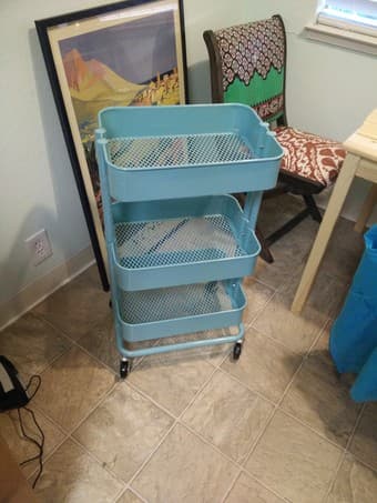 Moving sale: Ikea Ingo Table, Ikea full size mattress, Kitchen Cart 1