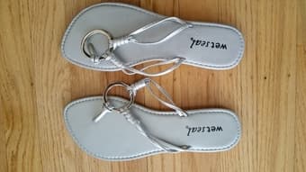 Silver flip flops $10 1