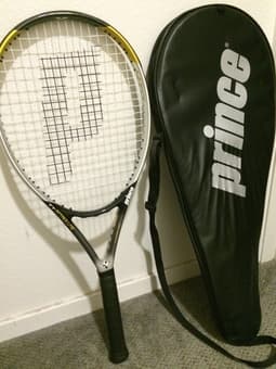 Tennis racket with cover, $10 2