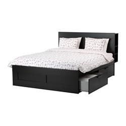 $200: Ikea bed w/ storage and headboard + Serta boxspring and mattress 1