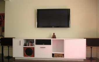 40" Panasonice flatscreen with wall mount and sound bar ($275) 1
