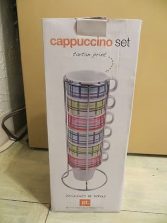 Cappuccino cup set - $10 for six cups and holder 1