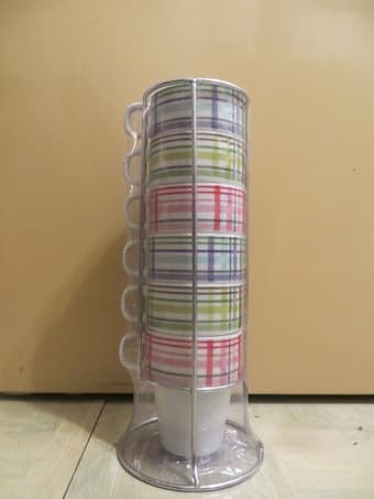 Cappuccino cup set - $10 for six cups and holder 2