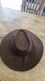 Brown fedora-style hat - $5 1