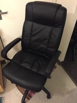 Two leather office chairs ($40 each) 1