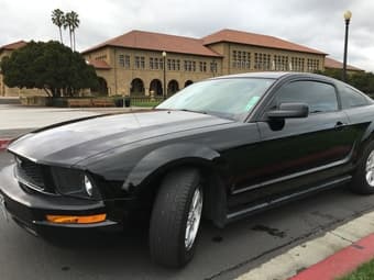 Black 2008 Ford Mustang coupe, V6, stick shift, only 65k miles 1