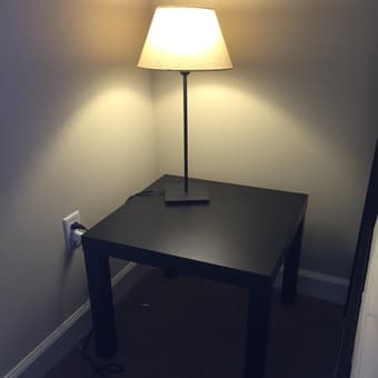 BEDSIDE LAMP and TABLE (black) - $15 1