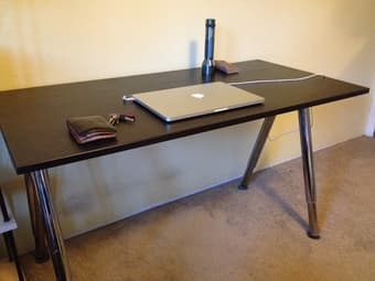 IKEA Galant desk with adjustable chrome legs 1